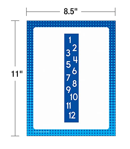 Carson Dellosa 12-Piece Multiples Posters, 8.5" x 11" Wall Art Covering 1-12 Math Facts for Bulletin Board, Mathematics Classroom Decor and Teacher Supplies - style: Multiples
