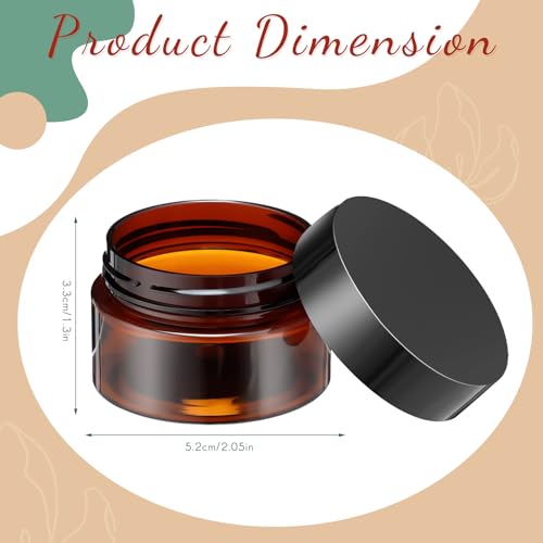 SATINIOR 36 Pieces 1 oz Plastic Jars with Lids Wide Mouth Airtight Reusable Container Acrylic Cosmetic Small Jars for Lotions Ointments Travel Toiletries Creams Make up Storage(Amber) - color: Amber, size: 1 oz