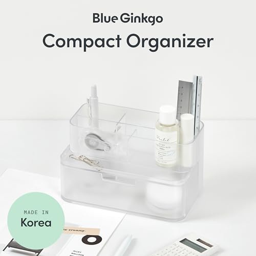 BLUE GINKGO Compact Desk Organizer, Transperent, Made in Korea - color: TRANSPARENT, size: Compact