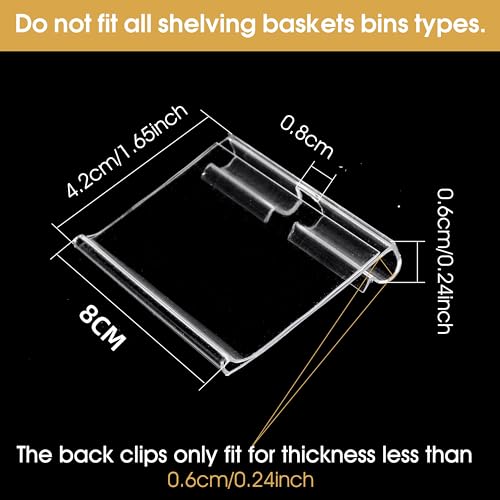 50pcs Labels for Storage Bins Plastic Label Clip, Basket Labels Clip On Wire Shelf Price Label Holder Merchandise Sign Display Holder, 50pcs Label Insert Included (3.15IN*1.57IN) - size: 3.15IN*1.57IN