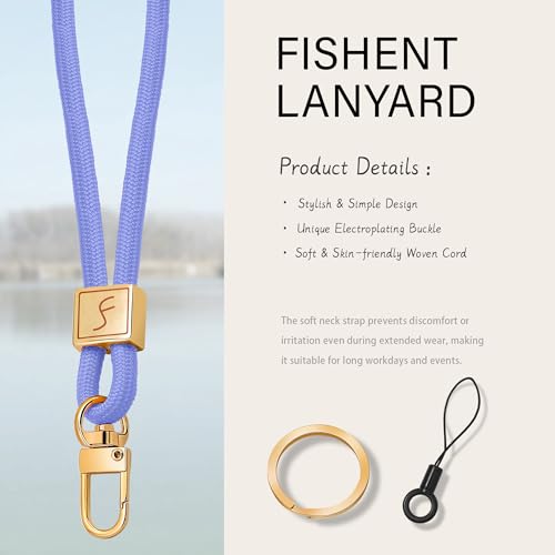 Fishent Lanyard, Cute Neck Lanyards for Keys ID Badges Holder, Keychain Key Teacher Lanyard with Safety Breakaway Buckle for Women Men, Lavender - color: Lavender