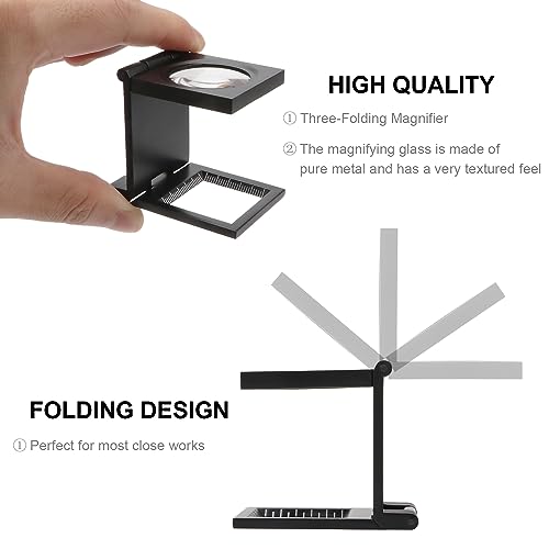 Rongon 10X & 30X Jewelers Loupe, 2PCS Pocket Folding Magnifying Glass