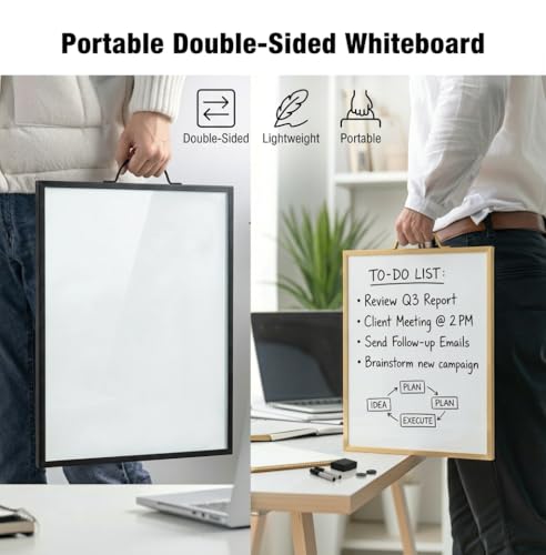 Magnetic Dry Erase Board 12x16 with Handle - style: Gold Handle + Planner