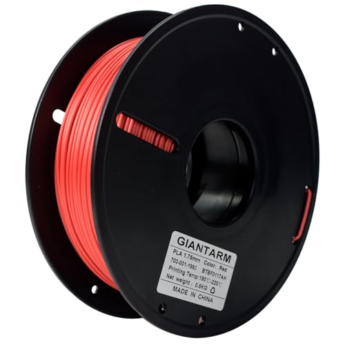 GIANTARM 3D Printer Filament, 0.5kg Red PLA Filament - color: Red, size: 0.5kg