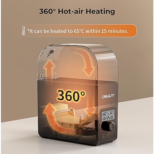 Creality Filament Dryer Box Pro, Upgraded 360Β° Heating with Fan, Dust & Moisture-Proof Storage, 3D Printer Filament Spool Holder, Dehydrator for 1.75mm/2.85mm PLA PETG ABS TPU - size: Filament Dryer Box 2.0