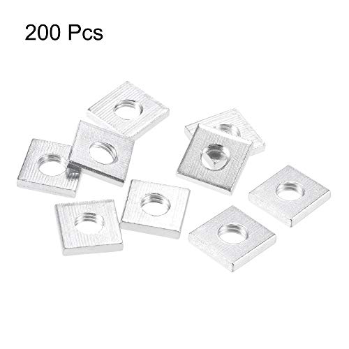 uxcell Square Nuts, M5x10mmx2mm Zinc-Plated Metric Coarse Thread Assortment Kit, 200 Pcs - size: M5x10mmx2mm
