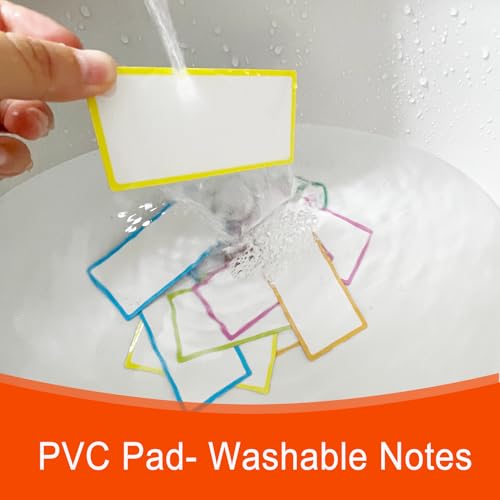 24-Pack 5" x 3" Magnetic Dry Erase Notes - Edge Colorful Sticky Whiteboard Sheets, Reusable & Washable Fridge Magnets for Office, Classroom, Home - color: 5"x3"-24pcs, Edge Color