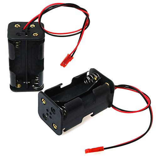 E-outstanding Battery Holder 2PCS 4 Cell AA Battery Case Box Container with JST Plug
