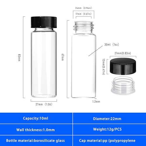 30ml Clear Glass Vials with Screw Caps 20PCS - style: 30ml-20pcs