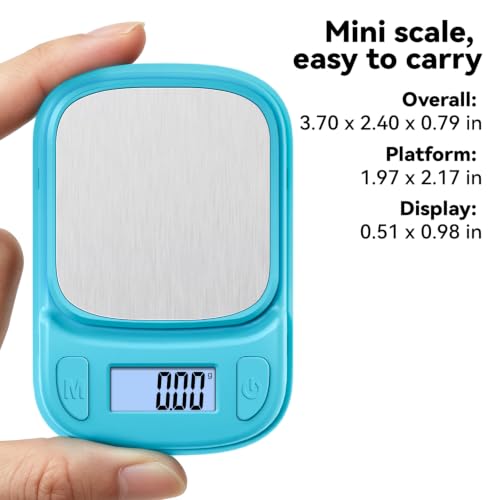 Fuzion Digital Pocket Gram Scale 500g x 0.01g, Mini Jewelry Scale ASTRO-500 - color: Blue