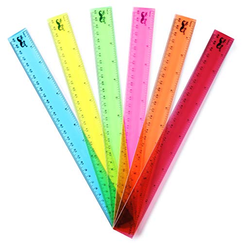 Mr. Pen- Plastic Rulers, 12 Inch, 6 Pack, Assorted Colors