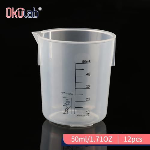6 Pcs Plastic Beakers Set, 6pcs of Vol.150ml, PP material, Lab Beakers Plastic Measuring Cup with Black printed graduation,BKLP150A6