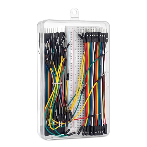 Breadboard Electronics Starter Kit Includes 830-Point Solderless Breadboard, 65-piece Breadboard Cables, and 60-Piece Dupont Wire Set (M-M, M-F, F-F) L15cm for Student Arduino Prototyping