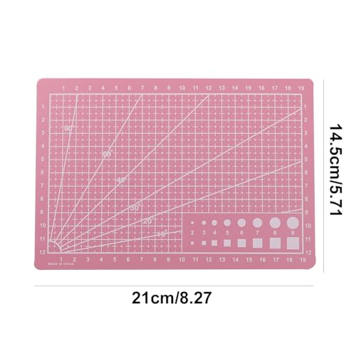 A5 Self-Healing Cutting Mat, Double-Sided Craft Mat with Grid Lines, Precision Rotary Cutting Board for Office Desk, Art Craft, Sewing, Hobby, and DIY Projects (Pink) - color: Pink