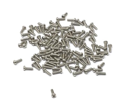 iexcell 100 Pcs M2 x 6mm Thread Pitch 0.4 mm Stainless Steel 304 Hex Socket Button Head Cap Screws Bolts Kit - size: M2 x 6mm