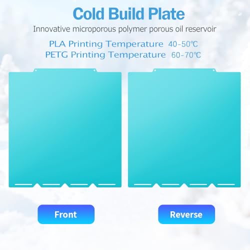 3D Printer Cool Build Plate Compatible with Snapmaker U1 3D Printer, 270x270mm Cold Plate, Light Blue, No Cooling Needed, Bend to Remove Models,Double Sided Textured 3D Printing Build Bed - size: U1-270mm*270mm
