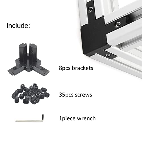 8 Sets 2020 Aluminum Extrusion Accessories Hardware T Slot Brackets - style: 2020-83W