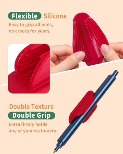 Tiizze Silicone Adhesive Pencil Holders for Classroom & Desk, 10 Pack, Red - color: Red