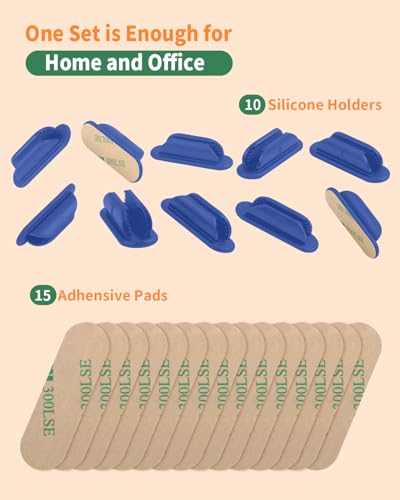 Tiizze Silicone Adhesive Pencil Holders for Classroom & Desk, 10 Pack, Blue - color: Blue