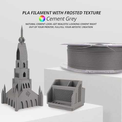 AMOLEN Marble PLA 3D Printer Filament 1.75mm Cement Grey 1KG - color: Cement Grey