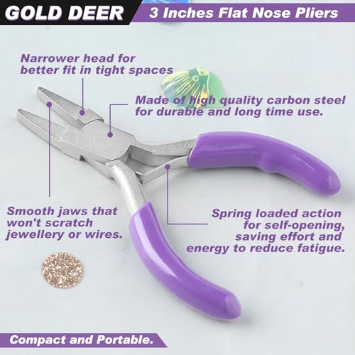 3 Inches Duckbill Pliers Mini Flat Nose Pliers Miniature Pocket Plier Mini Precision Pliers For Jewelry Making Bending Wire Small Object Gripping Beading Looping Shaping Wire - style: Duckbill Pliers