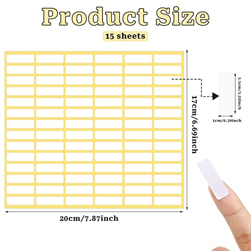 1260 Pcs Matte White Labels Stickers Small Blank Labels Removable Sticky Price Tags Labels Stickers for Jars Boxes School Office Kitchen (10 X 31 mm) - color: 1260pcs 10x31mm