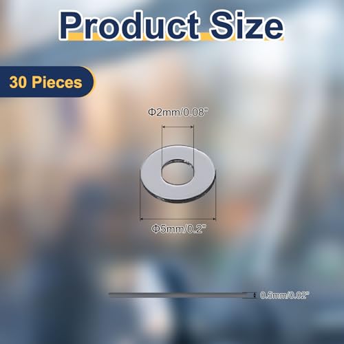uxcell 30 Pcs M2 PVC Flat Washers 2mm ID 5mm OD 0.5mm Thick Plain Washer Grommets Plastic Sheet Gasket Fastener Sealing Spacer Gasket Ring Water Hose Washers, Clear Black - size: 2mm x 5mm x 0.5mm