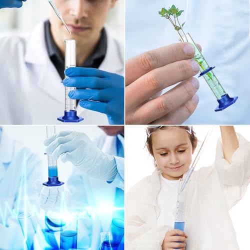 5PCS Graduated Cylinder Measuring Cylinder Thick Glass Lab Cylinders Glass Graduated Cylinder Glass Measuring Cylinder(50ML)
