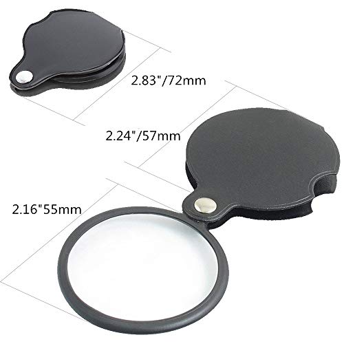 5X Mini Magnifying Glass Folding Handheld Magnifier, Pocket Jewelry Loupe