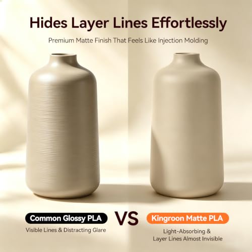 Kingroon Matte PLA Filament 1.75mm 3D Printer Filament Matte Filament 1kg Dimensional Accuracy +/- 0.02 mm (Matte Skin) - color: Matte Skin