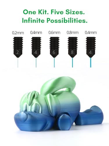 Hotend Kit for Bambu Lab A1/A1 Mini 3D Printer, Hardened 0.4mm Nozzles and 0.2/0.6/0.8/0.4mm Nozzle with Silicone Sock Tool Accessories Kits - color: A1_Mini