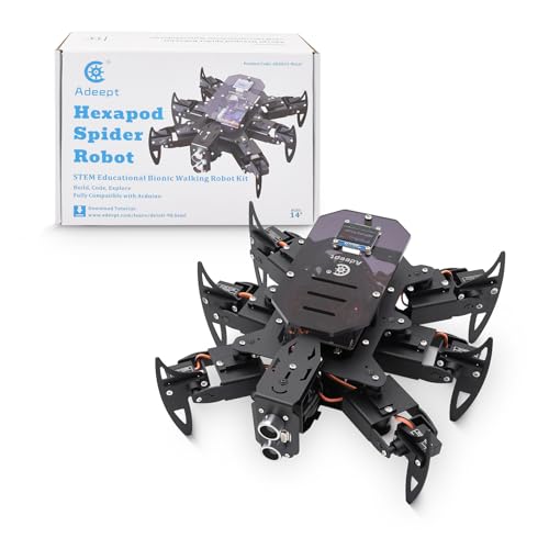 Adeept Ultimate Hexapod Spider Robot Kits for Arduino IDE, STEM DIY Project