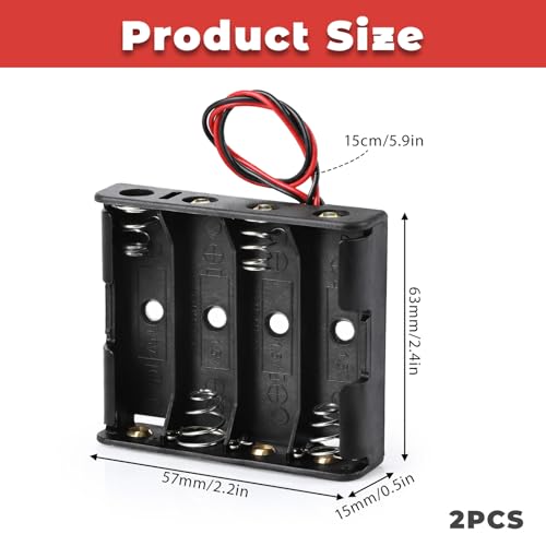 2pcs 4 AA Battery Holder with Leads