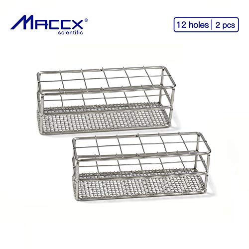 Sturdy Stainless Steel Tube Rack, Wire Constructed, 12 Holes, Suitable for Tubes of Dia.≤25mm, Pack of 2, TTR012-002 - style: 12 Holes, for Tubes of Dia.≤25mm