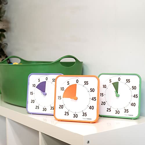 Time Timer 8 Inch Learning Center Classroom Set — 60 Minute Visual Timer for Kids with Dry Erase Activity Cards for Kids Classroom, Learning Centers and Teachers Desk Clock, Secondary (3-Pack) - color: Secondary