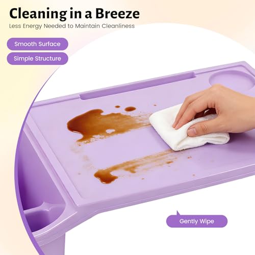 6 Pack Kids Lap Desk Tray with Storage Slots, Stackable Activity Tray - color: Red+green+purple