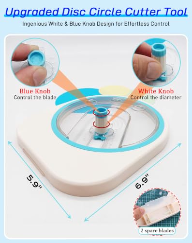 Upgraded Disc Circle Cutter for Paper Crafts, Cuts 1"-4" Circles
