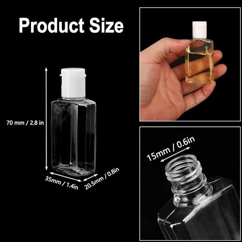 120 Pack 1 oz Plastic Bottles with White Top Caps, Clear Empty Bottles, Cosmetic Containers for Lotion and Shampoo, Cream, BPA-Free for Liquids and Personal Care - size: 120 Pack 1 oz