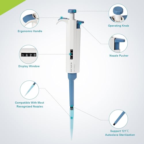 LICHEN Micropipette Adjustable 100-1000μl with Pipette Tips - size: 100-1000μl