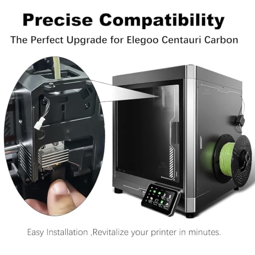 2 Pack 0.4MM Centauri Carbon Hotend with Brass Hardened Steel Nozzle, 3D Printer Print Head Extruder Part for Elegoo CC Accessories with Extra 2 Silicone Covers and 2 Nozzle Cleaners - color: 2 Pack Hotend Kit