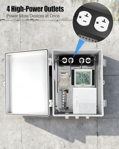 ABS Electrical Enclosure Junction Box, 15.7"x11.9"x7.2" Cabinet with Panel - size: 15.7"x11.9"x7.2"