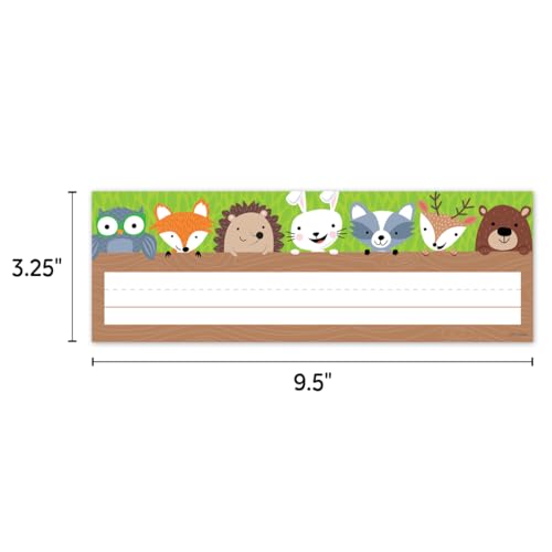 CTP Woodland Friends Name Plate, Set of 36 Name Plates, 9.5” x 3.25” Each (Creative Teaching Press 4400) - color: Woodland Friends