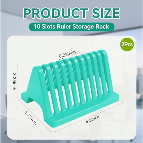 2Set 20 Slots Quilting Ruler Holder,Slotted Ruler Organizer,Sewing Ruler Holder for Quilting Storage Rack for Quilting Rulers - color: lake blue