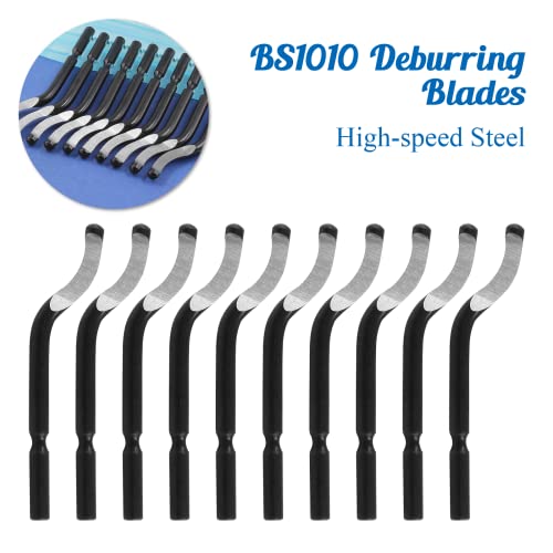 Deburring Tool Kit Edge Deburring Cutter Set, NG1000 Plastic Handle & 11pcs BS1010 Deburring Blades, Burr Remover for Metal, Plastic, Aluminum, Copper and Wood - size: NG1000 + 11pcs blades