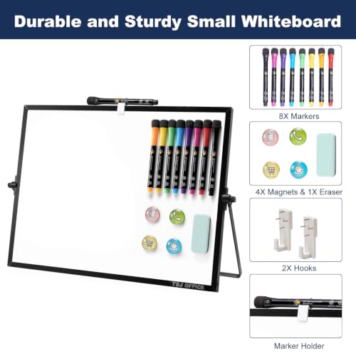 TSJ OFFICE Small White Board - 18 X 14 Inches Black Framed Dry Erase Board - color: Black, size: 18"W x 14"H