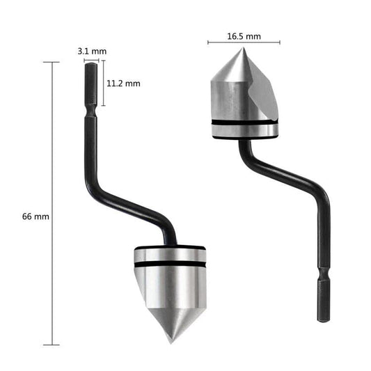 Replacement Countersink Blade - M2 High-Speed Steel Chamfering & Deburring Tool for Wood, Plastic, Aluminum, Copper, and Steel - BC1651 90° Blade, 1-16.5mm Diameter Range - color: Diameter 0.65IN