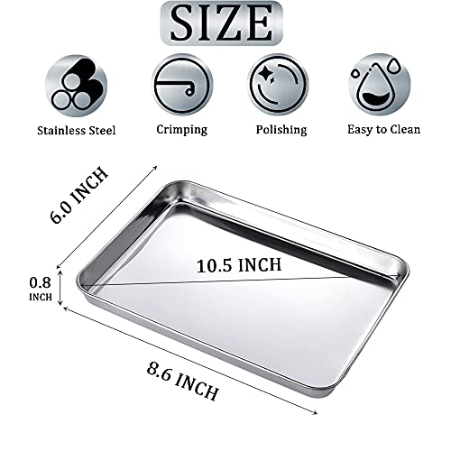 3 Pack Professional Medical Surgical Stainless Steel Dental Procedure Tray Thickening Lab Instrument Tools Trays -Flat Type (8.6" * 6.0" * 0.8", 3) - size: 8.6" * 6.0" * 0.8"