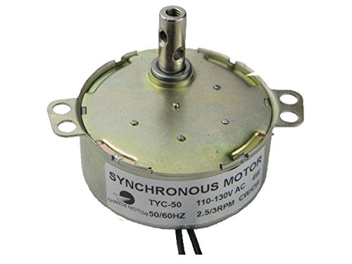 CHANCS Synchron Motor Electric 110V TYC-50 2.5-3RPM with 7mm Flexible Coupling Connector and Power Cord Switch Plug for Cup Turner,Hand-Made 1PC - size: 1PC, style: Motor+Coupling+Clamp+Wire