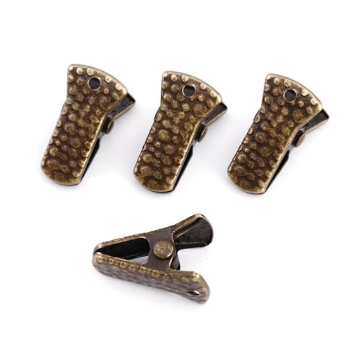 35 Pack Mini Metal Alligator Clips for Crafts Non-Slip Silicone-Coated Retro DIY Badge Small Spring Clips (Bronze) - color: Bronze