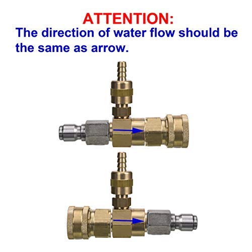 M MINGLE Adjustable Chemical Injector Kit for Pressure Washer, Soap Injector, 3/8 Inch Quick Connector